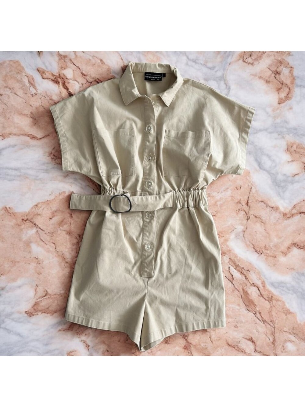 THE FIFTH LABEL Beige Khaki Belted Romper Size US 6 / UK 10